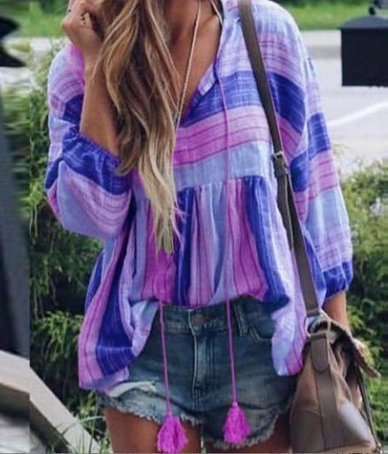 Stilla | Bluse med pompon-print. Moderne