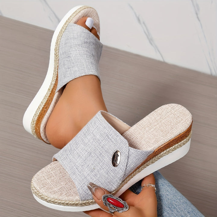 Stilla | Dame Sandaler På Platform Komfortable Slip on Kilehæle Til Sommer