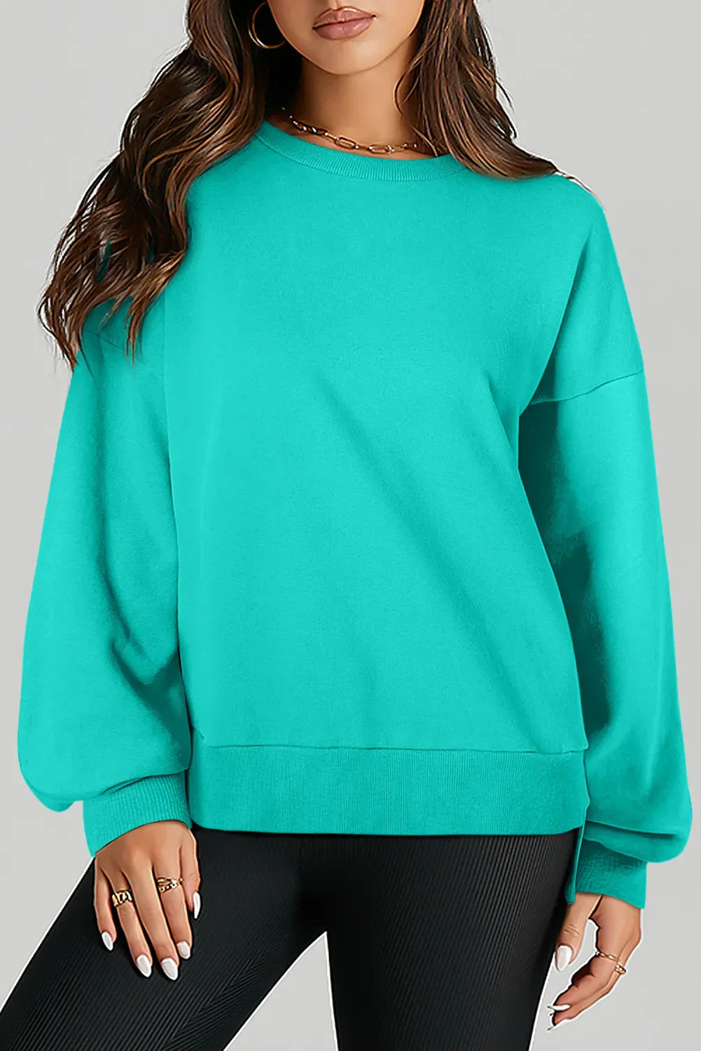 Stilla | Sweatshirt med lange ærmer og rund halsudskæring Oppe og Nede