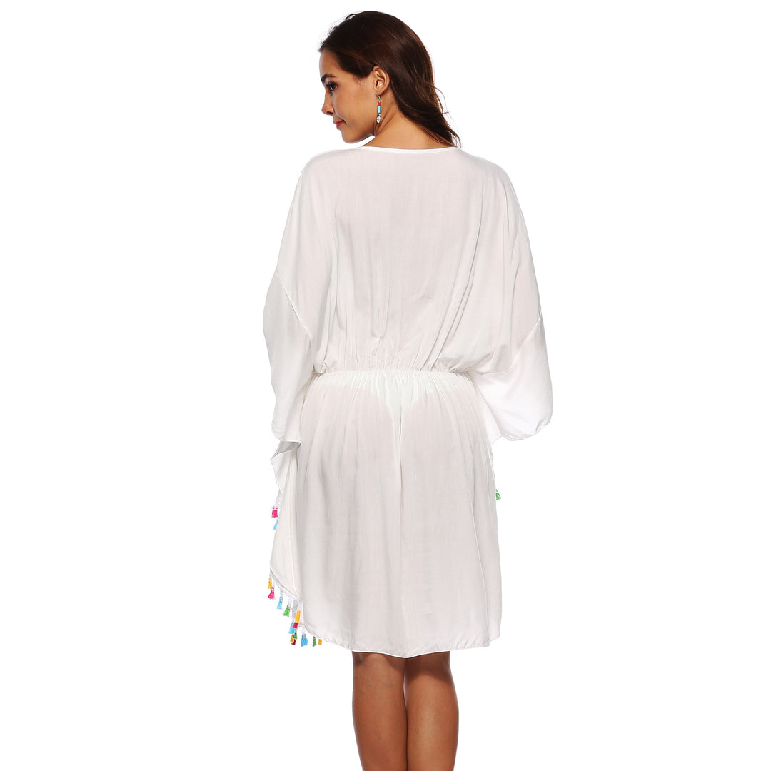 Oversized Broderet Boho Strandkjole Stilla