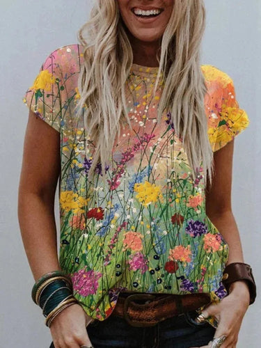 Stilla | Komfortabelt Blomster T-Shirt