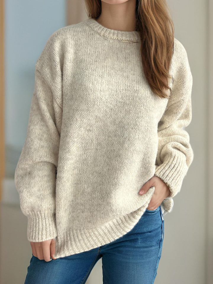 Stilla | Strikpullover med Rundhals og Lange Ærmer