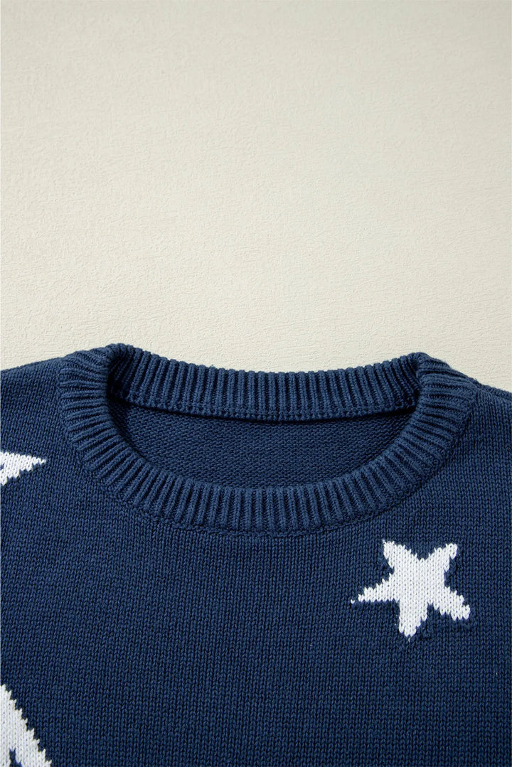 Stilla | Pullover med lange ærmer og rund stjernekrave