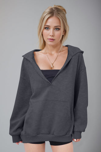 Stilla | Basic Bae Air Scuba Hættepullover Med Lange Ærmer og Kængurulomme