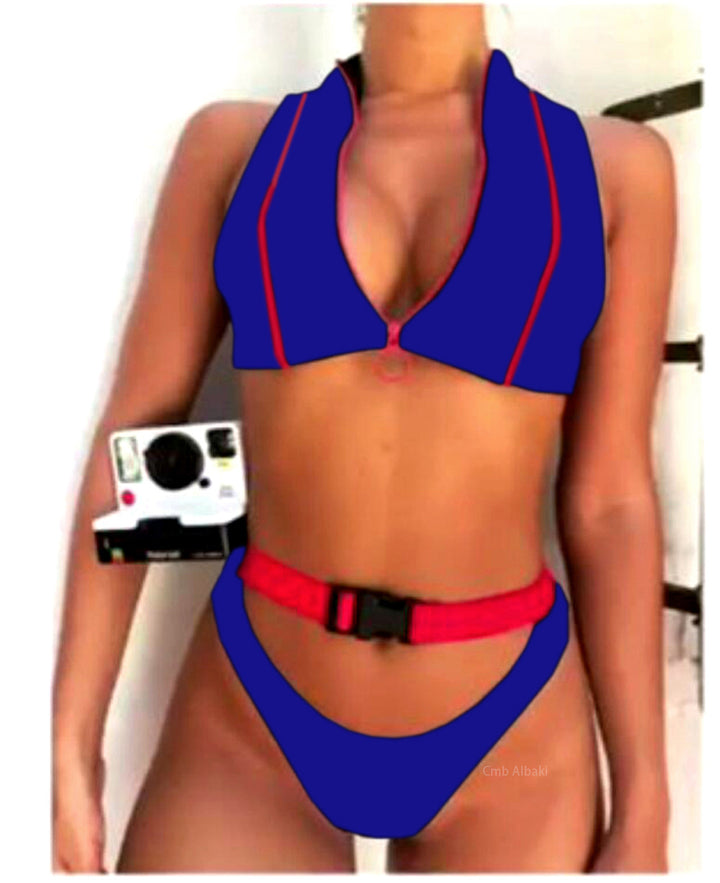 Damer Sporty bikini med innovativ krave og justerbart bælte Stilla