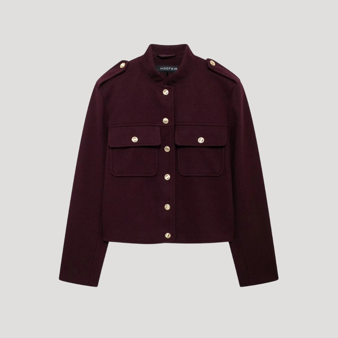 Stilla | Uld Blandet Struktureret Button up Jakke