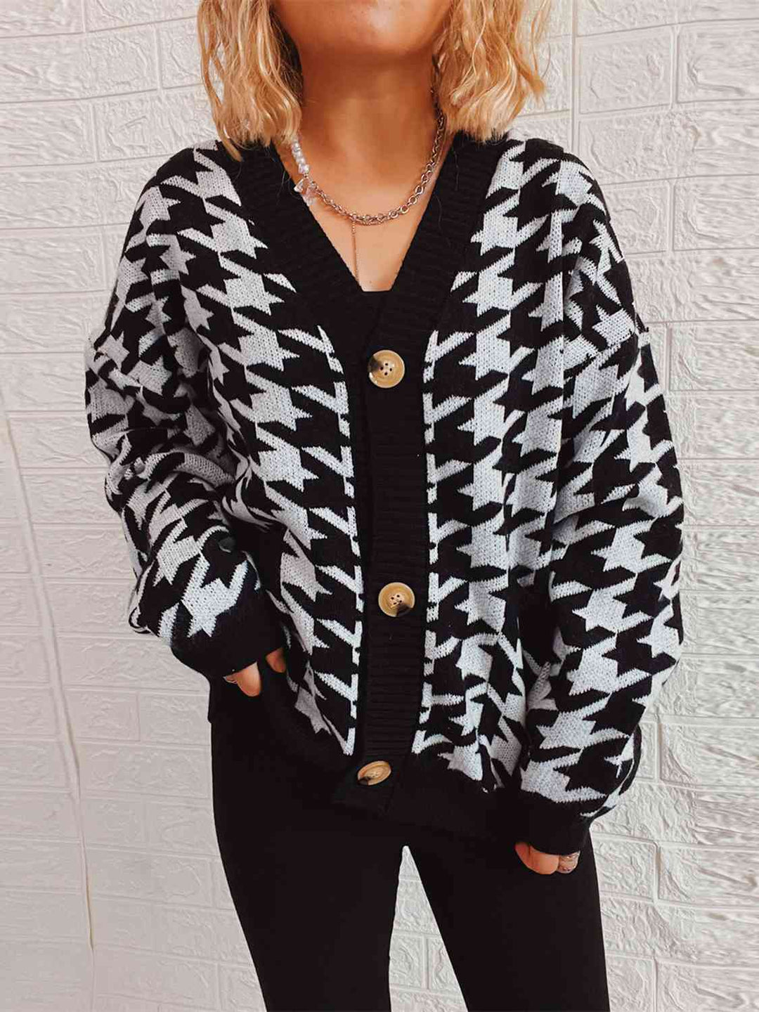 Stilla | Knap Front Cardigan Med Lommer