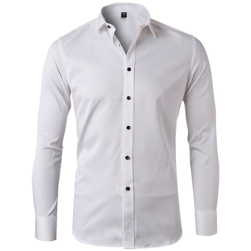 Herrer Smart Casual Langærmet Skjorte med elegant Snit og åndbart Stof Stilla