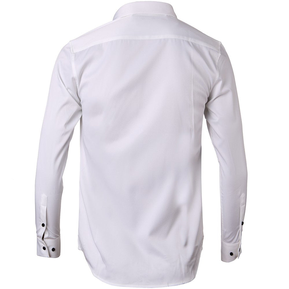 Herrer Smart Casual Langærmet Skjorte med elegant Snit og åndbart Stof Stilla