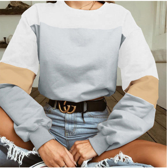 Dame sporty sweatshirt med moderne blokstriber Stilla
