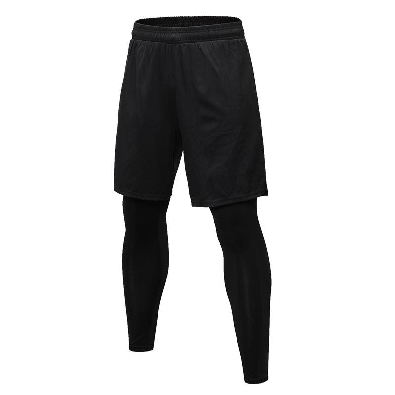 Herrer træningsshorts med integrerede kompressionsleggings og praktisk elastisk talje Stilla