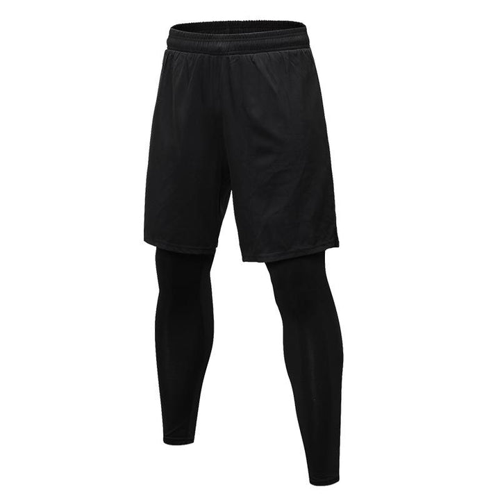 Herrer træningsshorts med integrerede kompressionsleggings og praktisk elastisk talje Stilla
