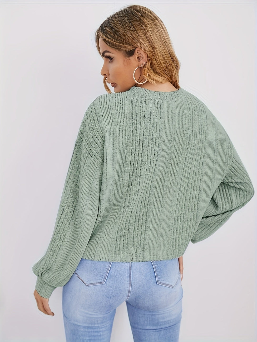 Stilla | Rib Pullover med Perle Detaljer