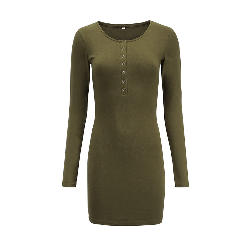 Stilla | Chic V-Hals Metal Knap Kjole