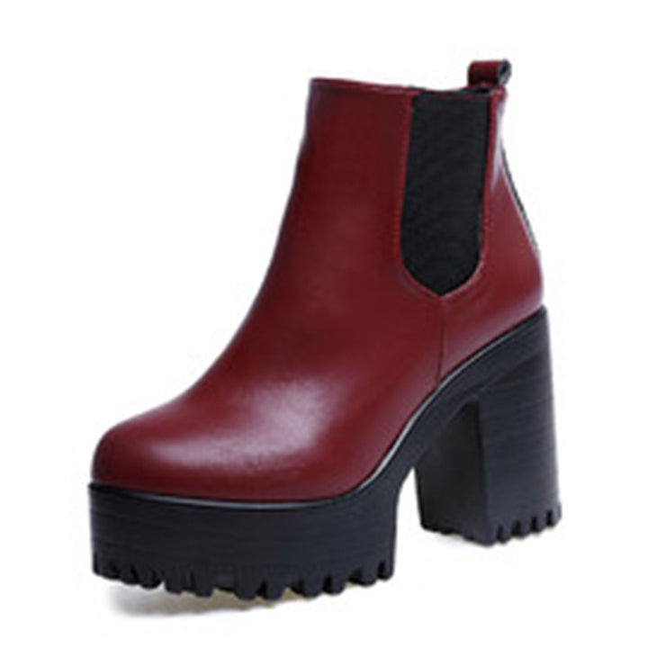 Dame støvler med robust blokhæl og elastisk indslip Stilla