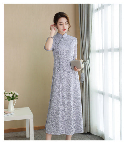 Stilla | Lace-Qipao Sommer Pigens Daglige Kjole