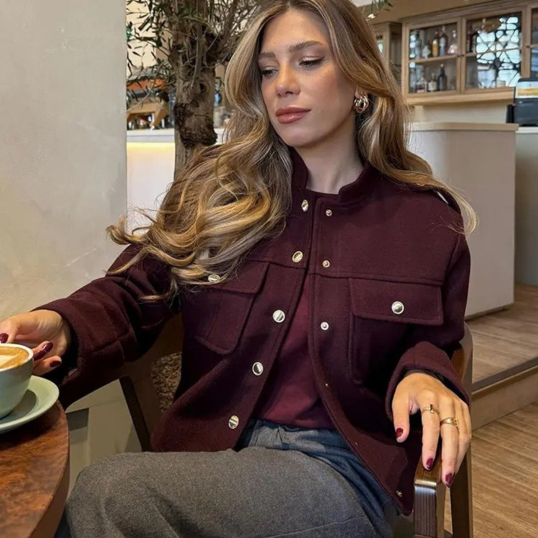 Stilla | Uld Blandet Struktureret Button up Jakke