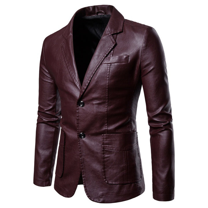 Herrer Skræddersyet Ultra-Blød Kunstlæder Blazer Stilla
