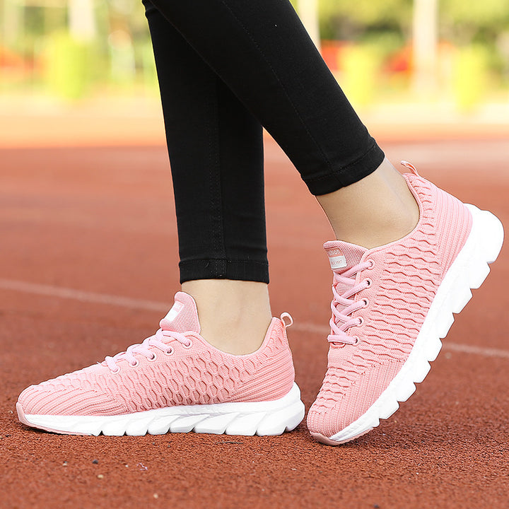 Dame Let Åndbar Strik-Sneakers Stilla