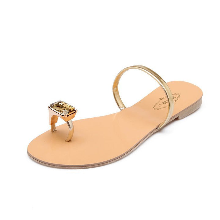 Damer fashionable Riemchen-sandaler med glitrende smykkesten og skridsikker sål Stilla