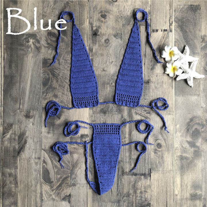 Dame hækle-bikini-sæt med florale spidsaccentuer Stilla