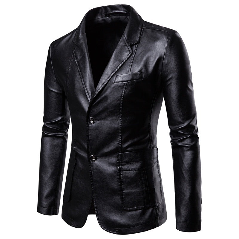 Herrer Skræddersyet Ultra-Blød Kunstlæder Blazer Stilla