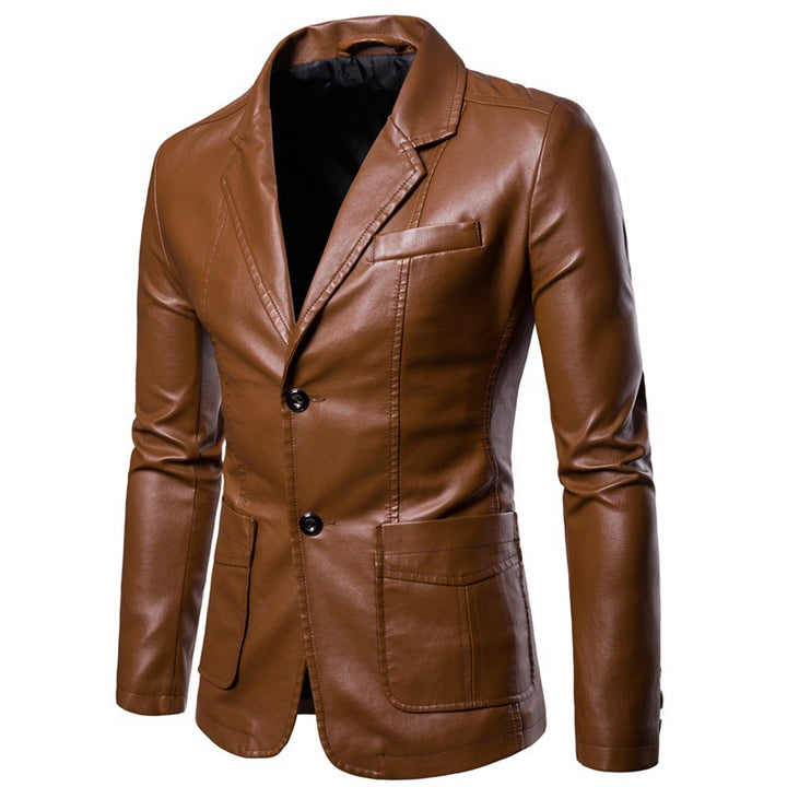 Herrer Skræddersyet Ultra-Blød Kunstlæder Blazer Stilla
