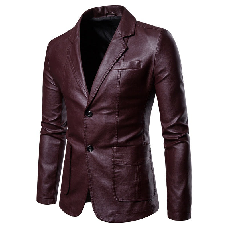 Herrer Skræddersyet Ultra-Blød Kunstlæder Blazer Stilla