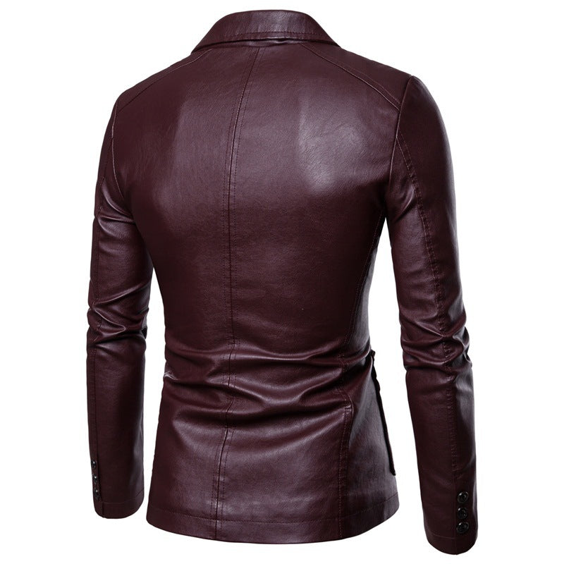 Herrer Skræddersyet Ultra-Blød Kunstlæder Blazer Stilla