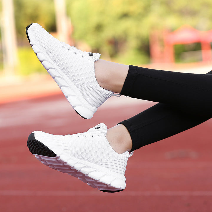 Dame Let Åndbar Strik-Sneakers Stilla
