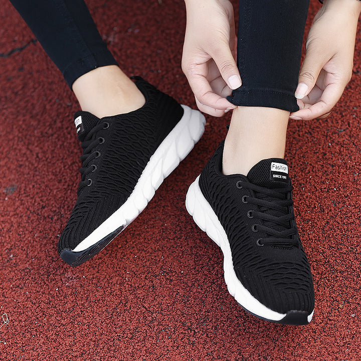 Dame Let Åndbar Strik-Sneakers Stilla