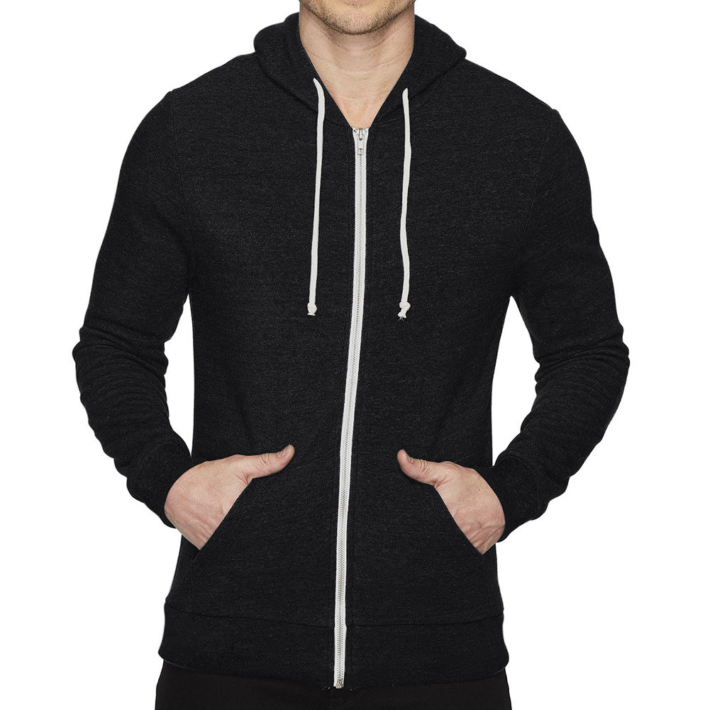 Herre Funktions-Hoodie med gennemgående lynlås og praktiske lommer Stilla