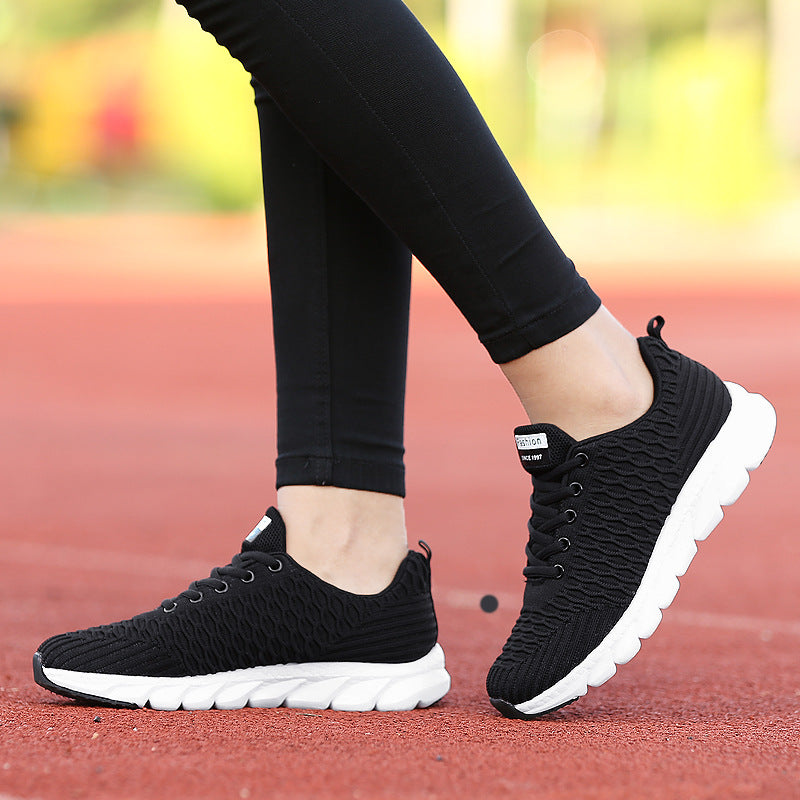 Dame Let Åndbar Strik-Sneakers Stilla