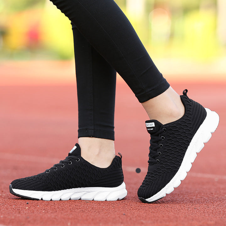 Dame Let Åndbar Strik-Sneakers Stilla