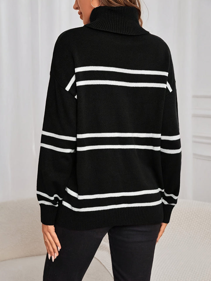 Stilla | Stribet rullekravepullover