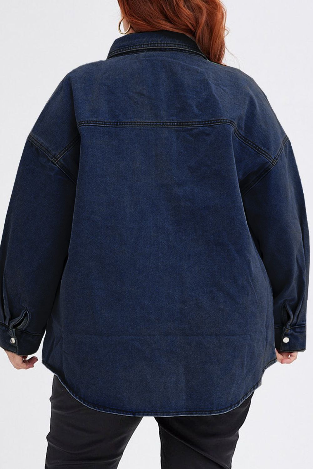 Stilla | Størrelse Snap Down Lomme Denim Jakke