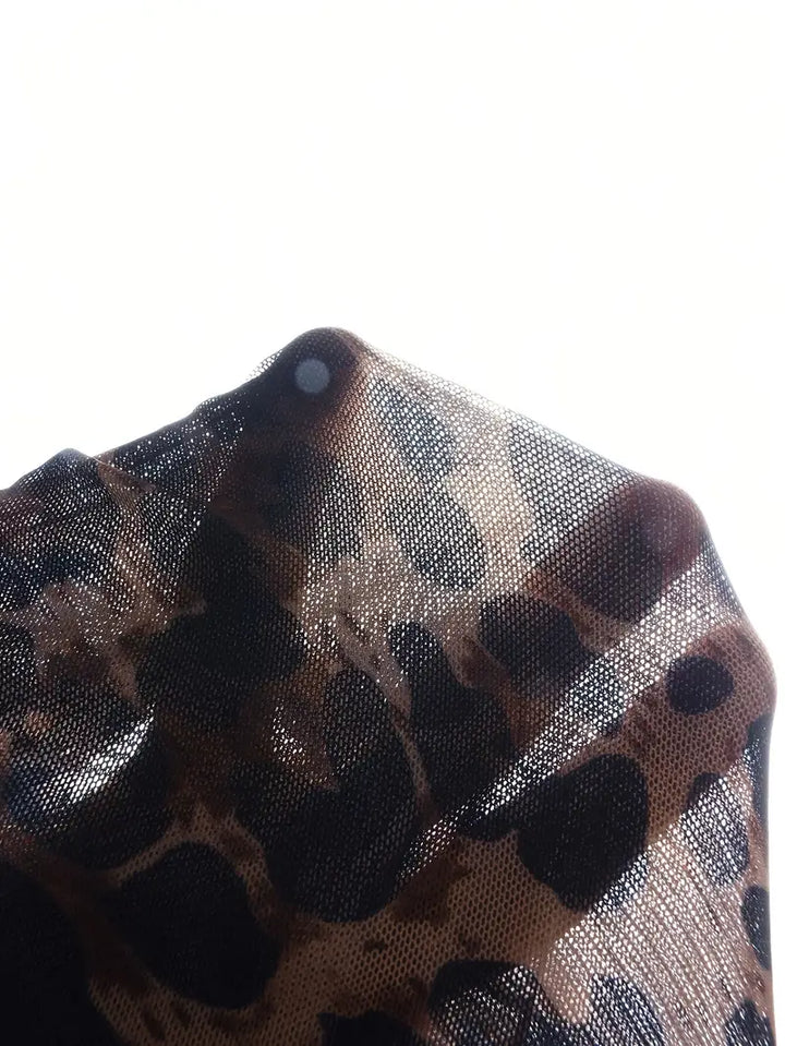 Stilla | Lang Kjole Med Leopardmønster Og Lange Ærmer
