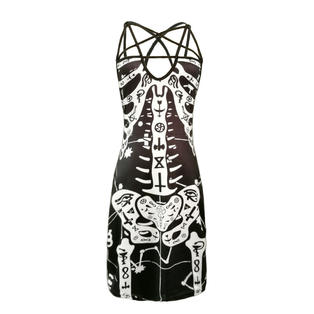 Dame Grafiktryk Bodycon Midi Kjole Stilla