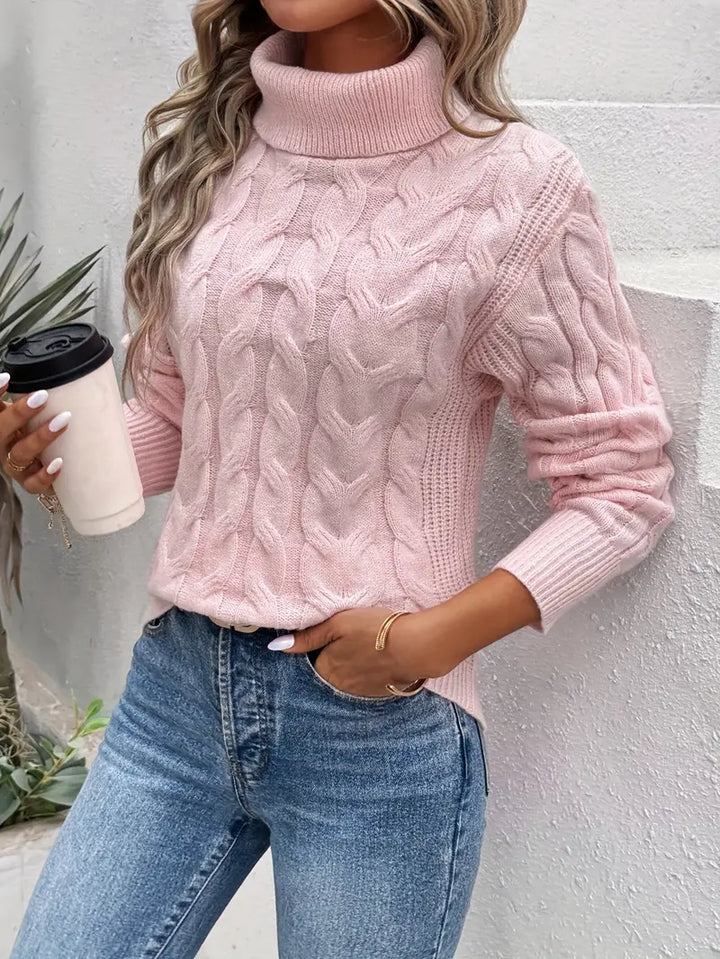 Stilla | Rullekravepullover Dame Af Drejet Strik