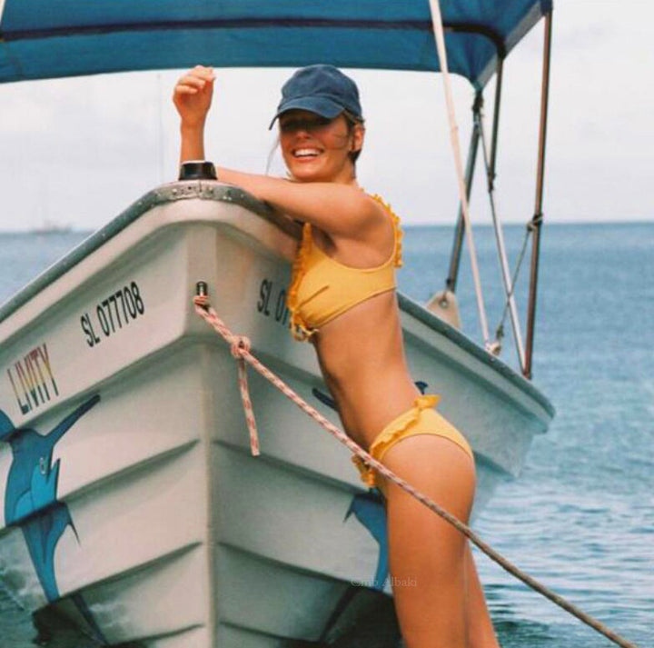 Damer Lækker Triangel-Bikini med Rynkedetaljer Stilla