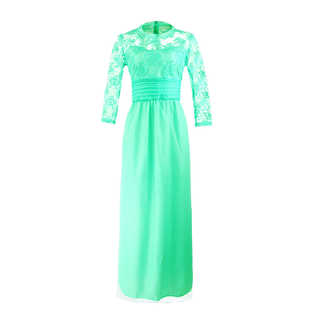 Dame Elegant Aftenkjole med Transparent Blonde og Chic Nederdel Skovae