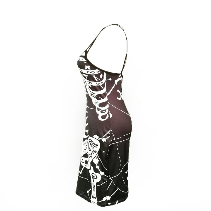 Dame Grafiktryk Bodycon Midi Kjole Stilla