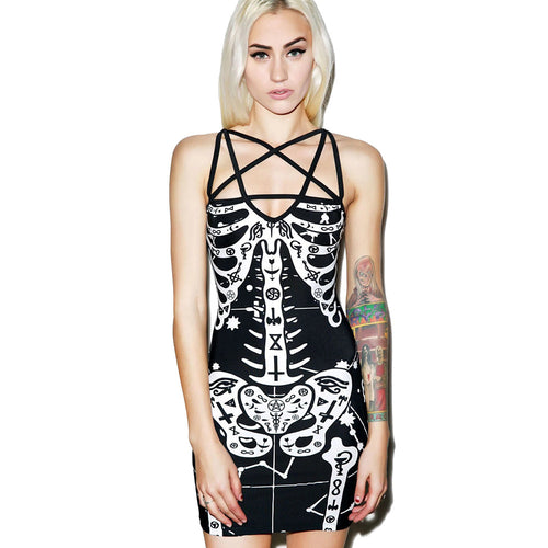 Dame Grafiktryk Bodycon Midi Kjole Stilla