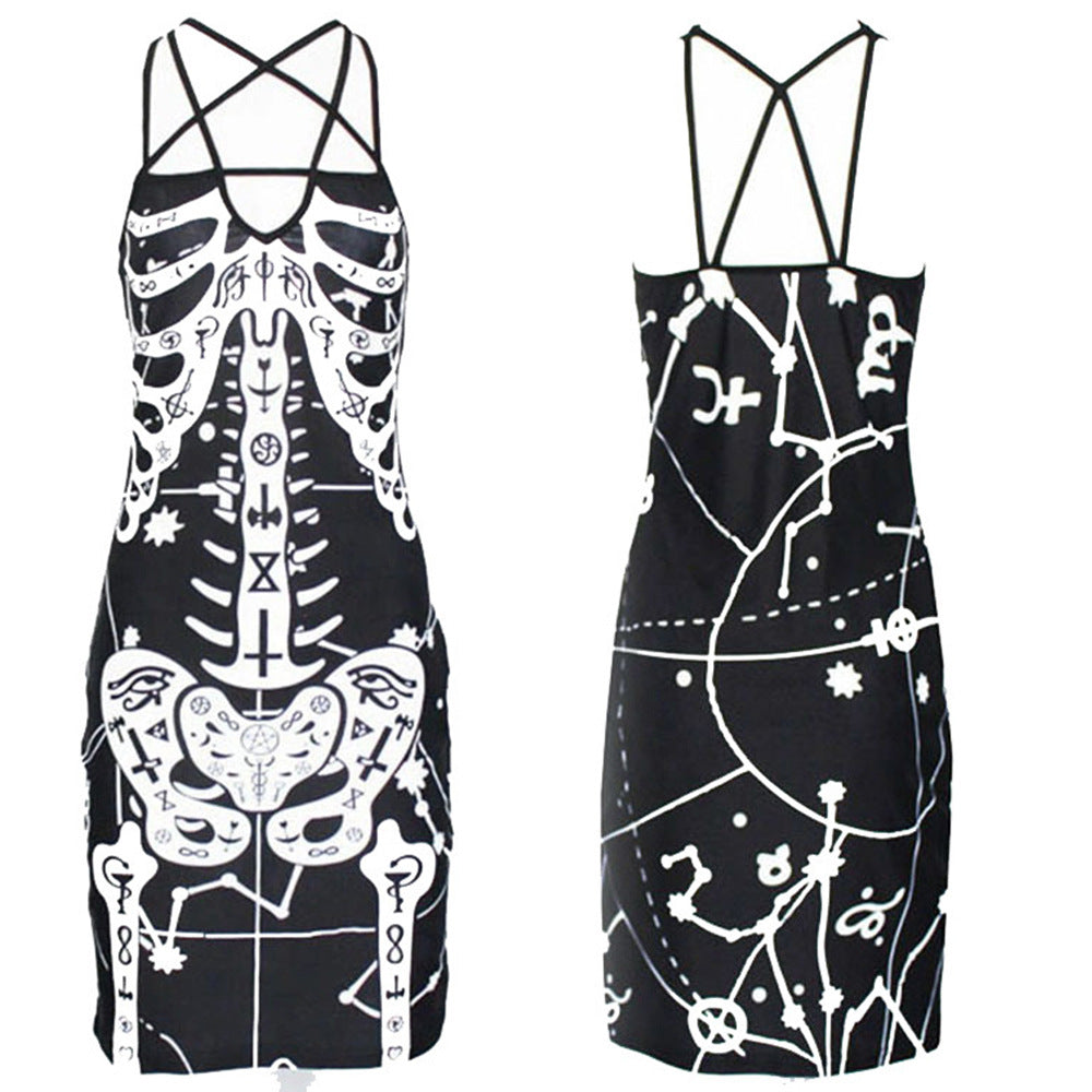 Dame Grafiktryk Bodycon Midi Kjole Stilla