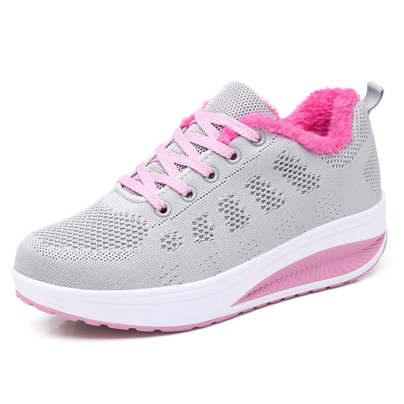 Dame Komfortable Strik Sneakers med Plys Krave Stilla