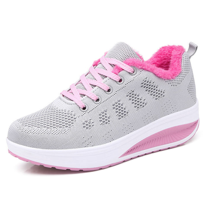 Dame Komfortable Strik Sneakers med Plys Krave Stilla