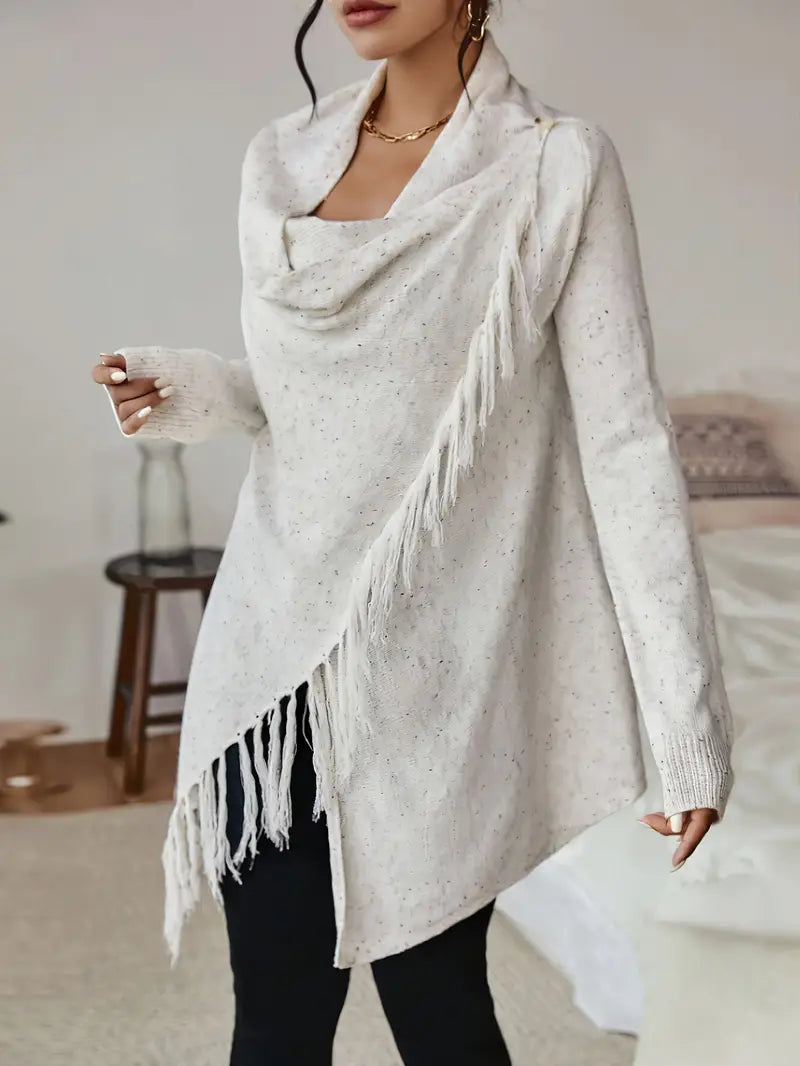 Stilla | Damebluse Af Frynse Strik