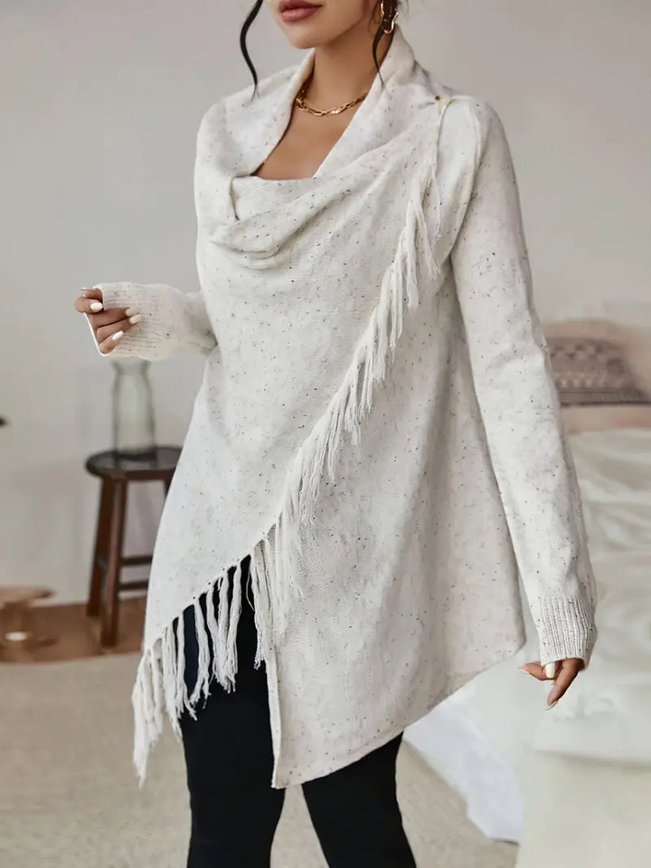 Stilla | Damebluse Af Frynse Strik
