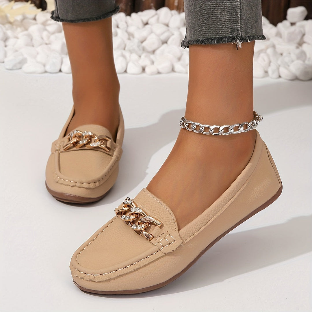 Stilla | Loafers Med Kæde Letvægts Slip on Sko Med Rund Tå