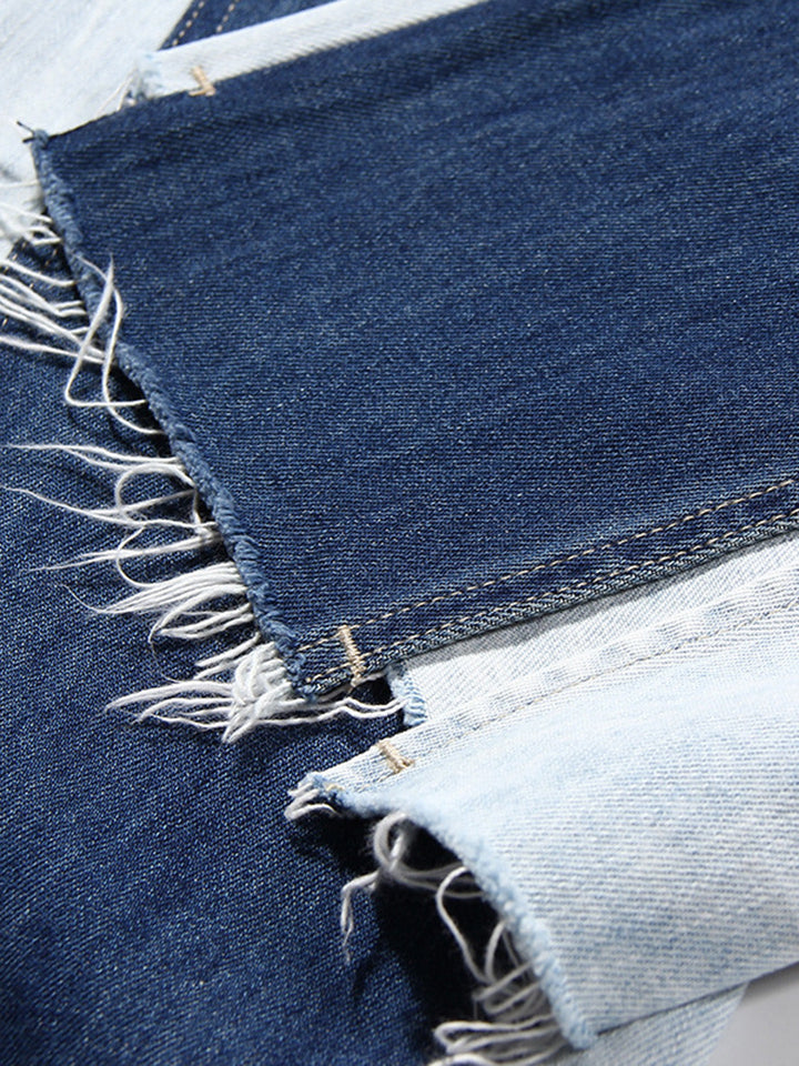 Stilla | Knap-åbning Slids Frayed Hem Jeans